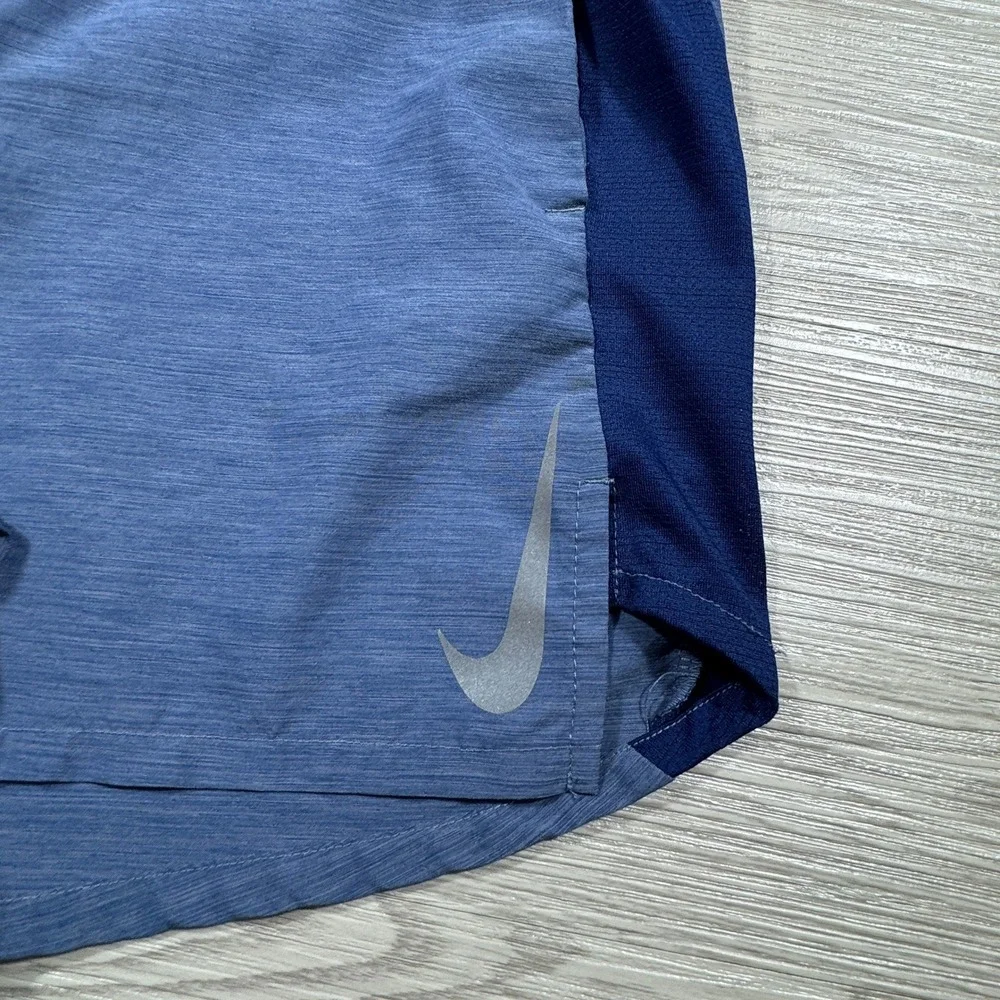 Nike Men's Running Shorts Dri-FIT Blue XXL Built-in Liner Back Pocket Reflective